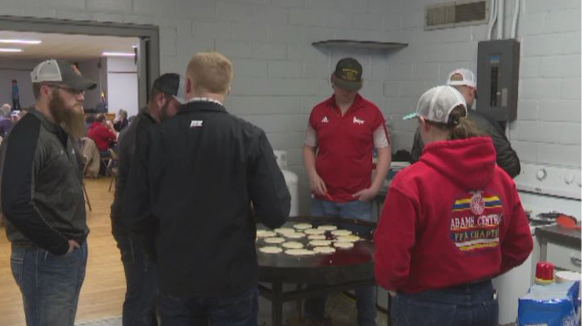 The Nebraska Farm Bureau held a pancake feed at the Adams County Fairground
