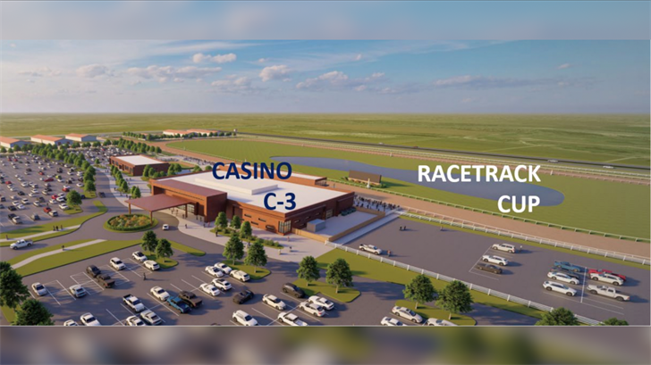 A rendering of the proposed horse track and casino.