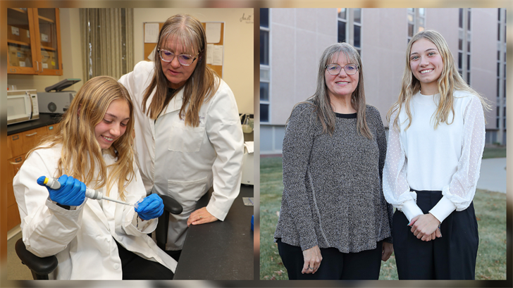 UNK freshman Ella Buhlke and biology professor Kim Carlson have been conducting research together since 2019, when Buhlke was a sophomore at Central City High School. Buhlke calls Carlson “one of my biggest role models.”