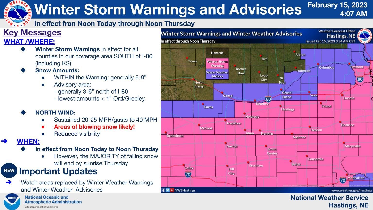 Warnings, advisories issued in Central Nebraska ahead of winter storm