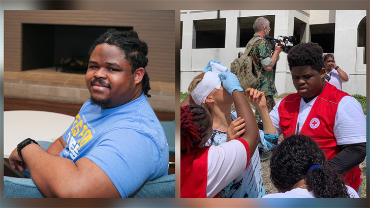 Shawn Peterson volunteered with the Red Cross in Sint Maarten, and he continues to serve his community while attending UNK.