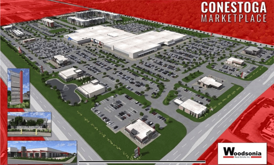 Rendering of proposed plans for the area where the Conestoga mall sits in Grand Island.