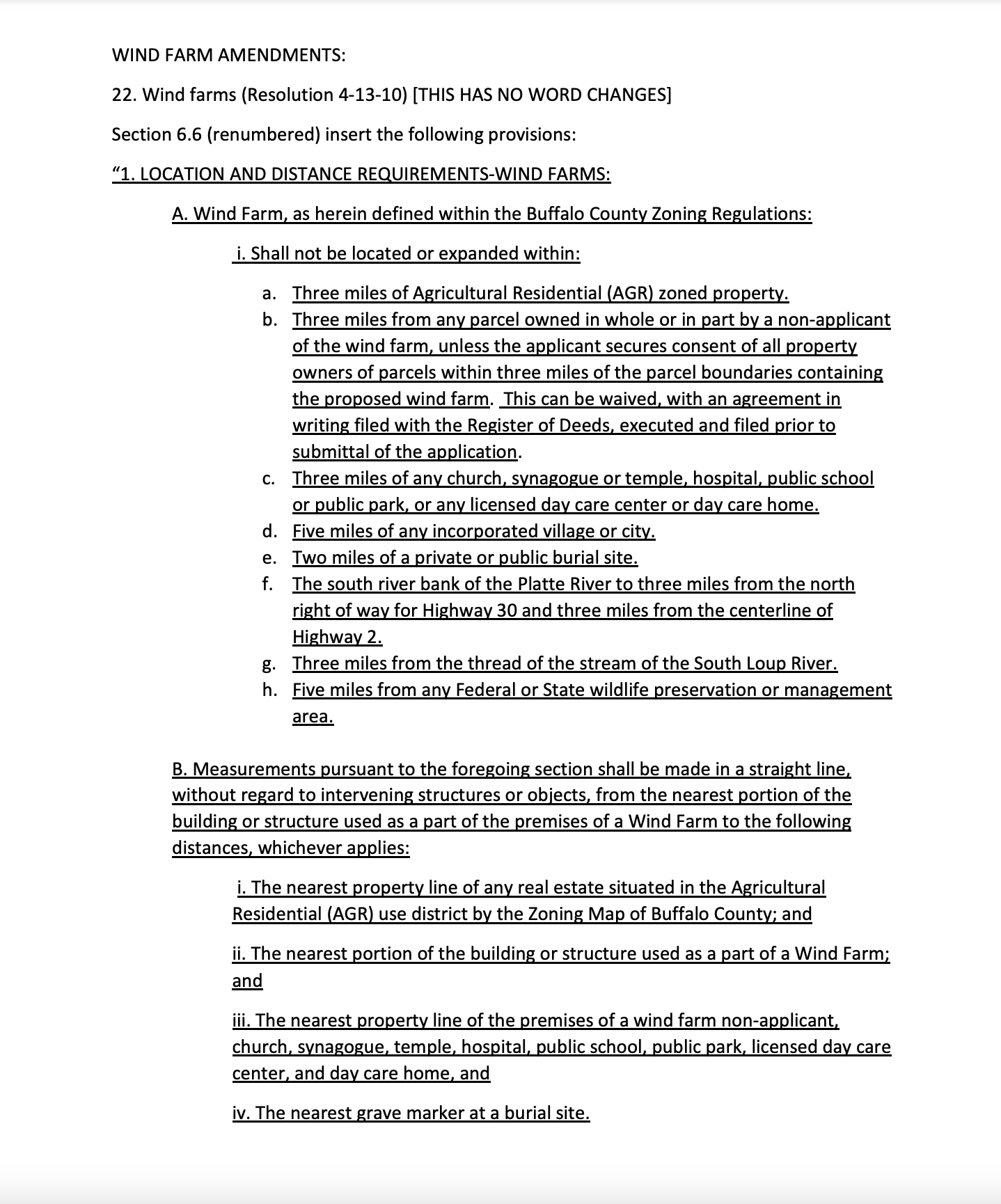 Buffalo County wind farm regulations, Buffalo County Commissioners Agenda 3/14/23