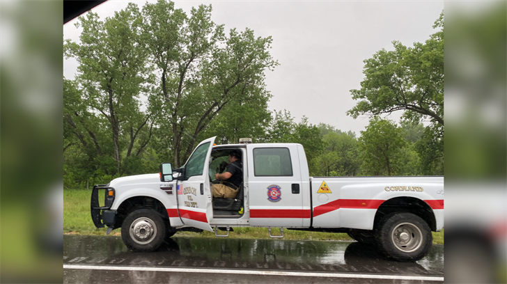 First responders at the scene of a plane crash south of I-80 on Friday morning.