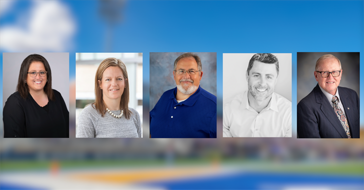 From L to R: Lisa (Graff) Timmins, Heather Steffen, Ted Reehl, Mike Miller, Buck Mahoney