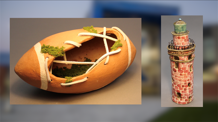 Kally Ostermeyer "Rustic" (left), Shayne Brown "Little Sable Point"