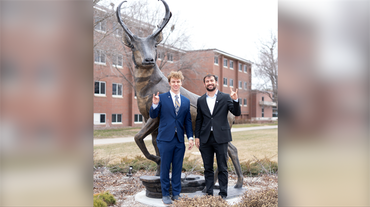 Sam Schroeder, left, and Zane Grizzle will serve as UNK student body president and vice president for 2024-25. (Courtesy photo)