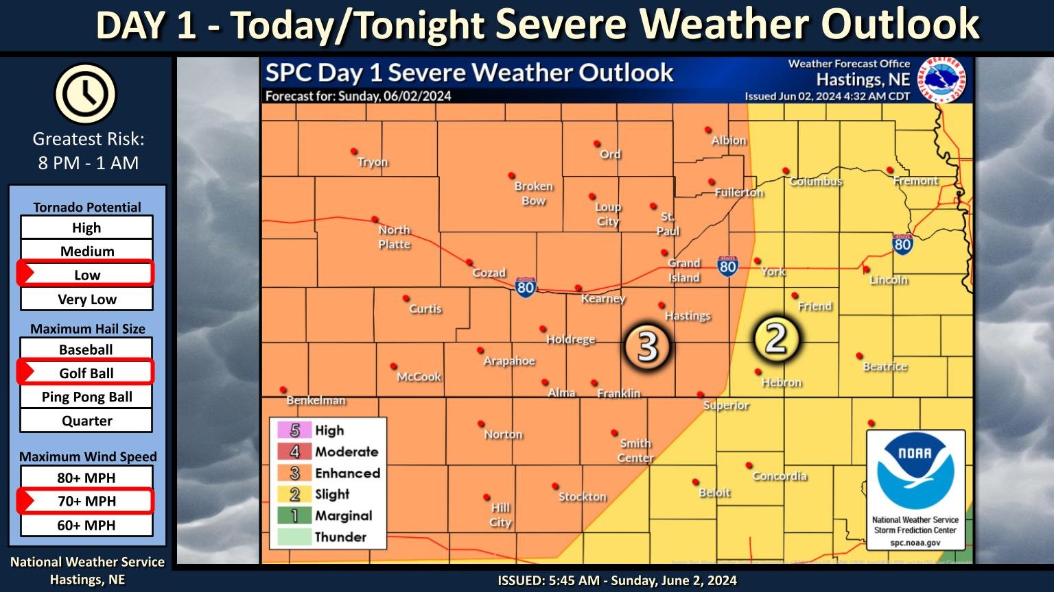 Central Nebraska in ‘enhanced risk’ of severe weather Sunday night ...