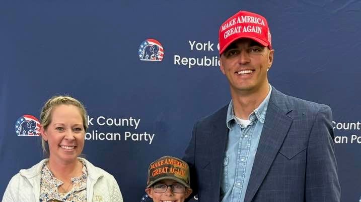David Huebner at an event with the York County Republican Party. Facebook/David Huebner